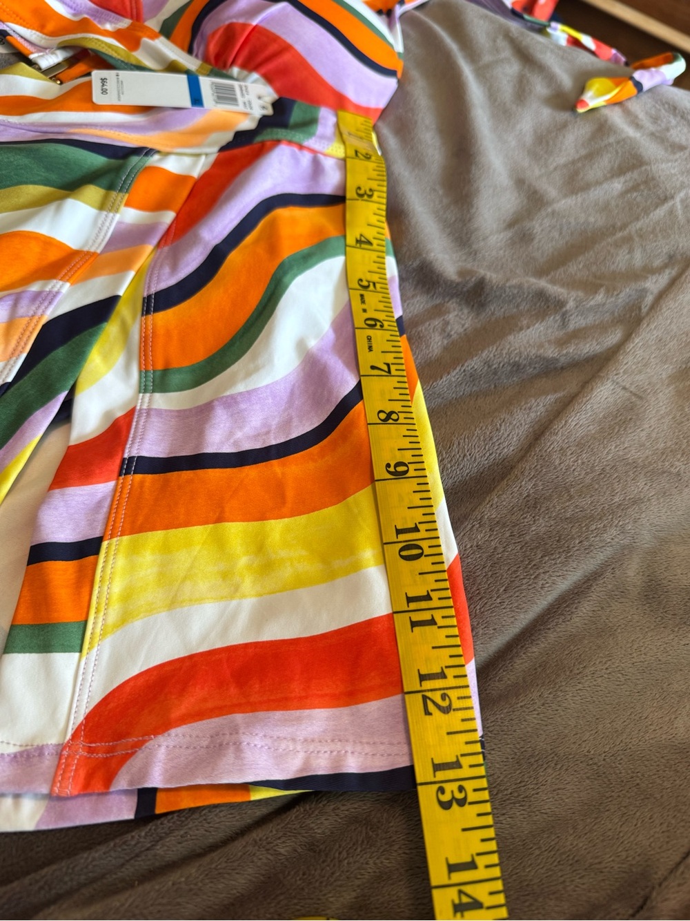 Anne Cole skirted Bikini Bottom with Multicolor Print Accent Halter Top XL/D - Picture 14 of 16